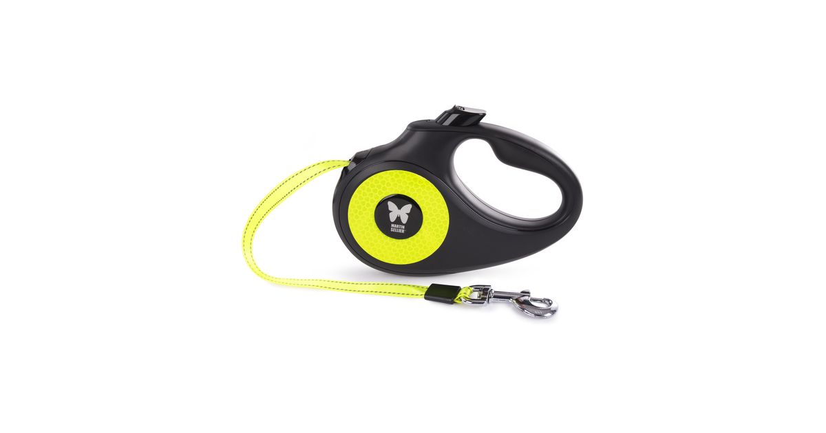 Laisse rétractable pour chien fluo