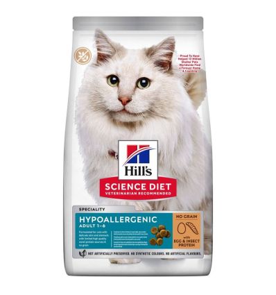 Hill's Science Plan -Feline Adult Hypoallergenic (Oeuf et Insectes)