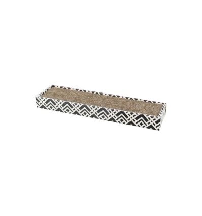 Plaque griffoir Scratchycatnip48x5x13 cmnoir et blanc