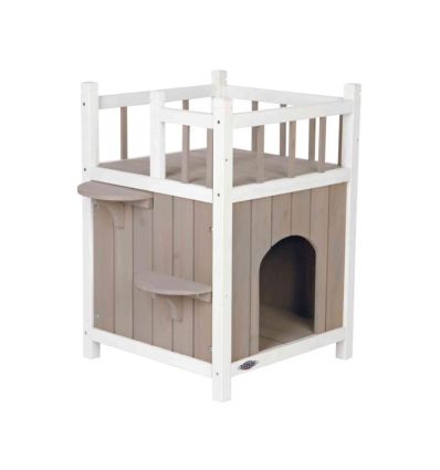 natura Cat's Home avec balcon45x65x45 cmgris et blanc