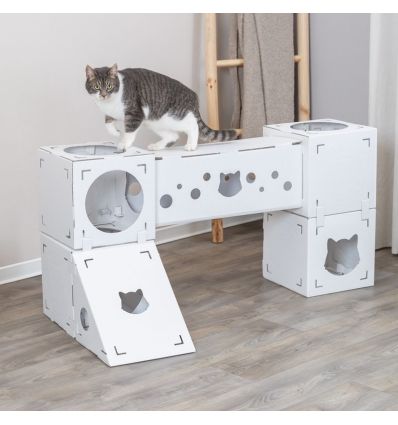 Meuble pour chats Finca Felice en carton 125x62x62 cm blanc