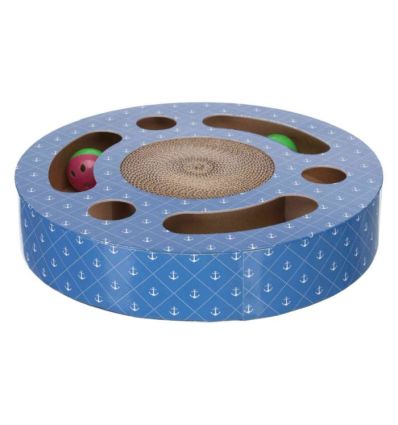 Griffoir tambour avec ballesen cartoncatnip33x5 5 cmbleu