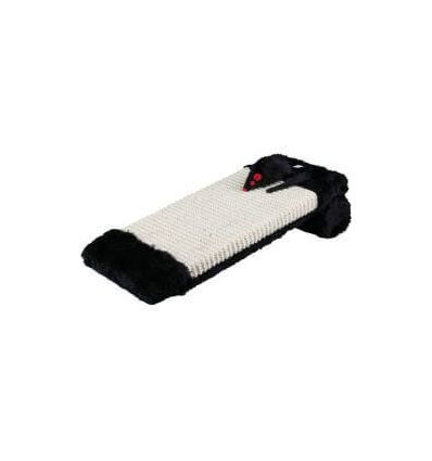Griffoir sur rouleautapis en sisal et en peluche15x35 cmnaturel et noir