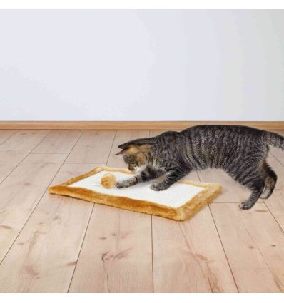 Griffoir chattapis en sisal et peluchecatnip35x69 cmnaturel et beige