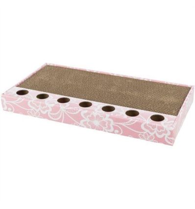 Griffoir carton avec ballescatnip48x5x25 cmrose