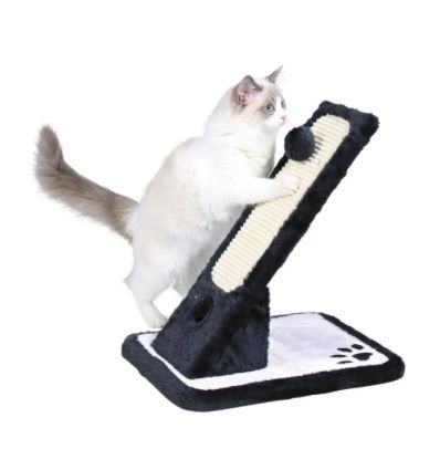Griffoiren peluche et tapis en sisal42 cmnoir et creme