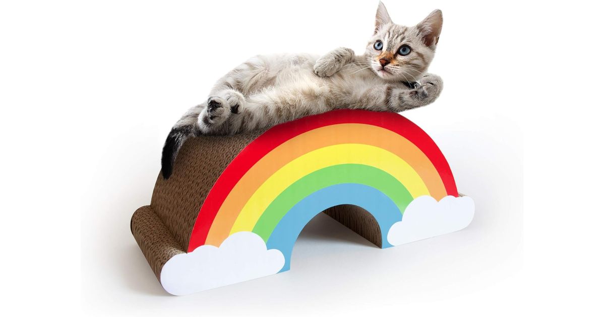 Rainbow cat scratcher