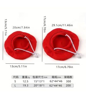 Beret rouge pour chien ou chat
