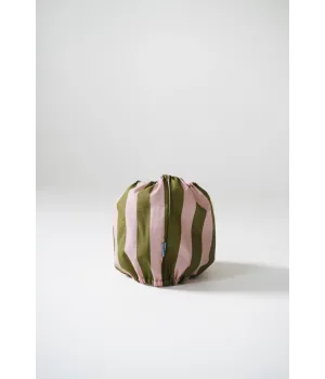 Snood rayé vert et rose