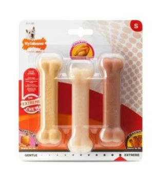 Nylabone - Triple Pack Cacahuette Poulet Bacon