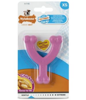 Nylabone - Puppy Wishbone Pink Chicken