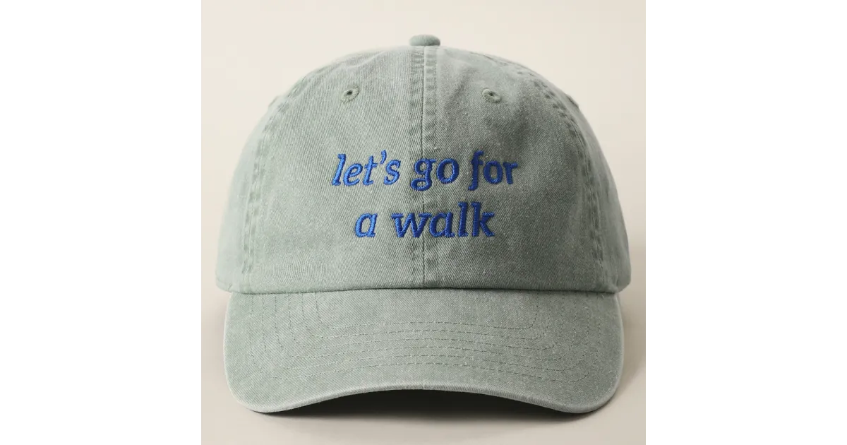 Casquette let's go for a walk thé vert