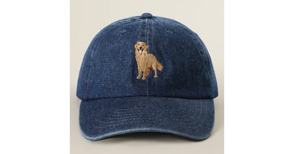 Casquette Golden retriever en jean