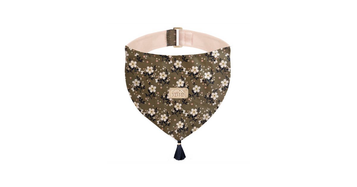 Bandana Cathy - Floral - Kaki et Rose