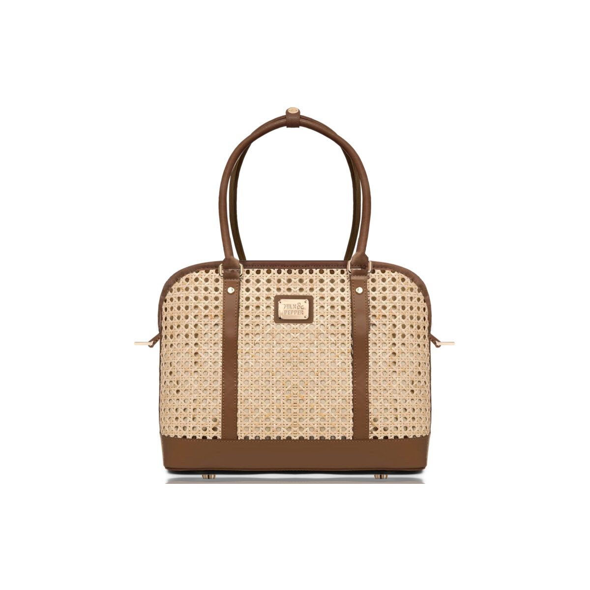 Bali - Sac en cannage - Beige et Chocolat