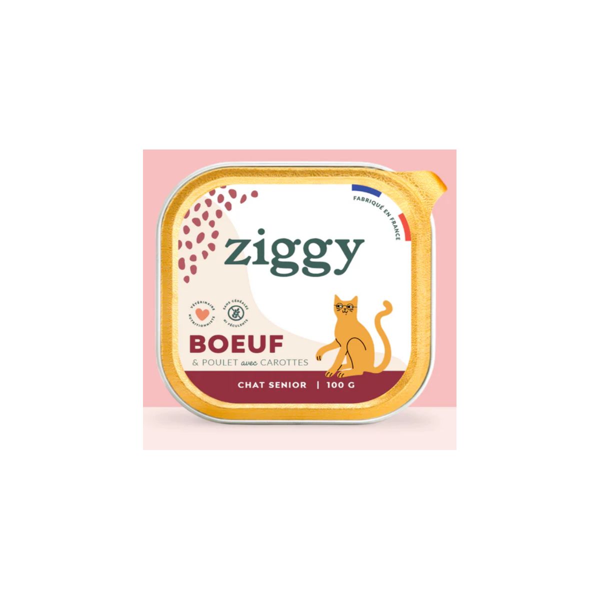 Ziggy - Pâtée Complète Chat Adulte Senior - Boeuf 4x100g