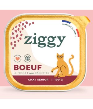 Ziggy - Pâtée Complète Chat Adulte Senior - Boeuf 4x100g