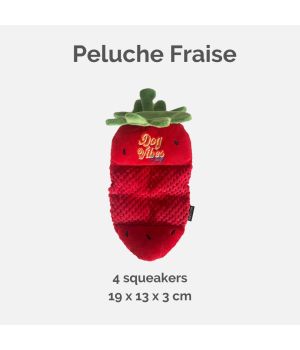Peluche plate fraise