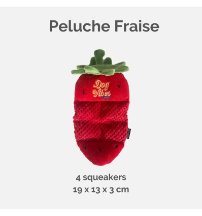 Peluche plate fraise
