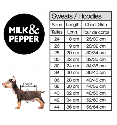 Sweat pour chiens - Sweat Pipeline Milk & Pepper - 1