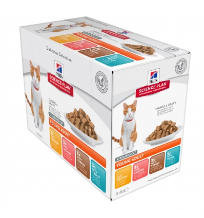Hill's Science Plan - Feline Sterilised Young Adult - Multipack 4 saveurs (12x85g)