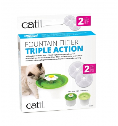 Accessoire de repas pour chiens et chats - Filtres pour Fontaine Flower (x2) Catit - 1