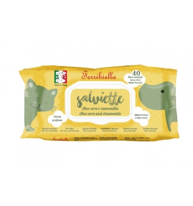 Lingettes nettoyantes Aloe Vera et Camomille x40 Ferribiella - 1