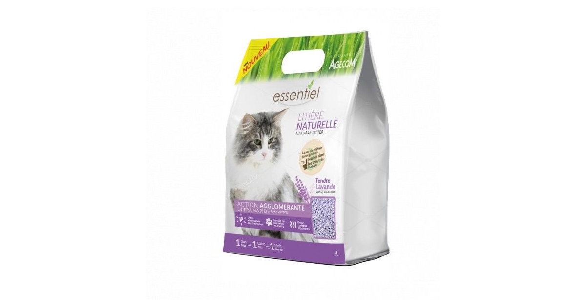 Litière pour chat: Litière Soja Lavande essentiel Hagen - 1