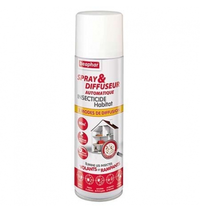 Produit anti-parasitaire chat & chien: Spray insecticide habitat