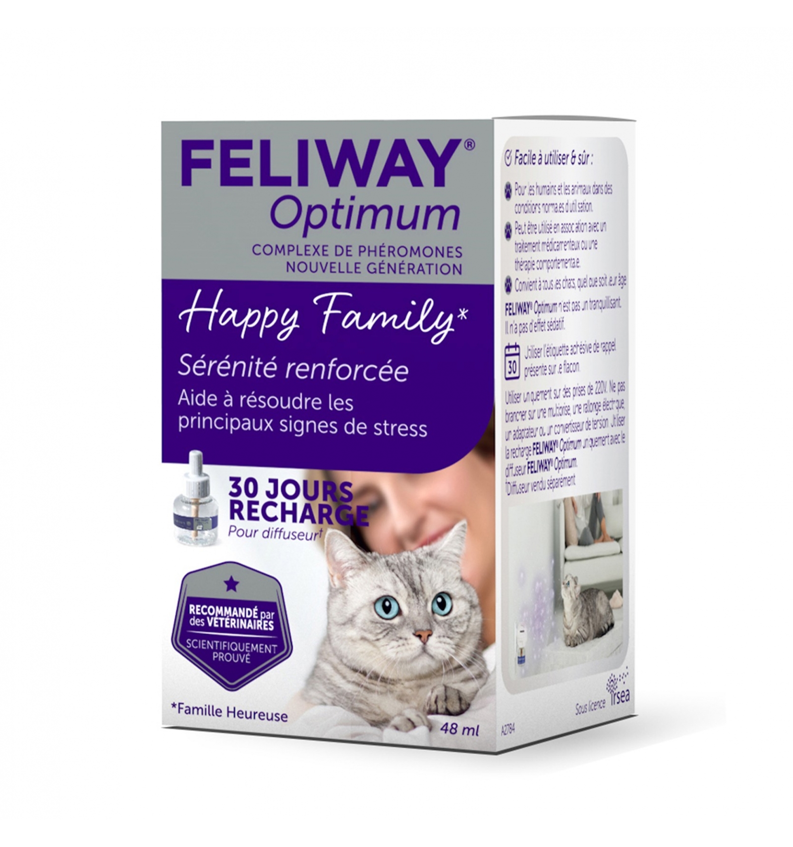 Animalerie pour chat : Feliway Optimum - Diffuseur et Recharge 1 mo