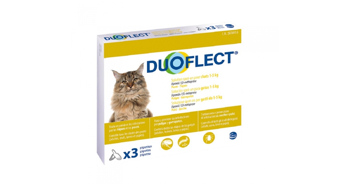 Produit anti tique chien: 6 Pipettes antiparasitaires DUOFLECT Duoflect - 1