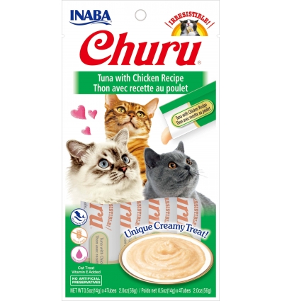Friandises pour chats Churu - Friandise Liquide (Thon poulet) Inaba - 1