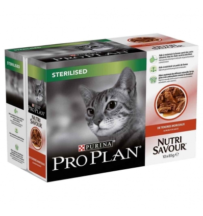 Purina pro Plan - Nutrisavour STERILISED en sauce au boeuf Purina Pro Plan - 1