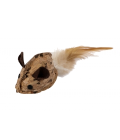 Souris en liège avec Plume