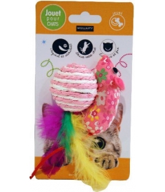 Souris tissu + balle Sisal Wouapy - 1