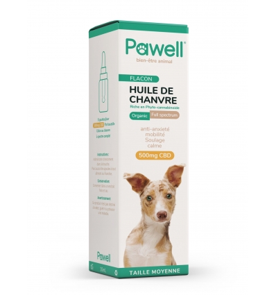 Huile de Chanvre (chien de 10 à 20kg) Pawell - 1