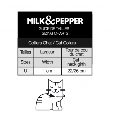 Collier Berlioz Chat Milk & Pepper - 9 Collier Berlioz Chat Milk & Pepper - 9