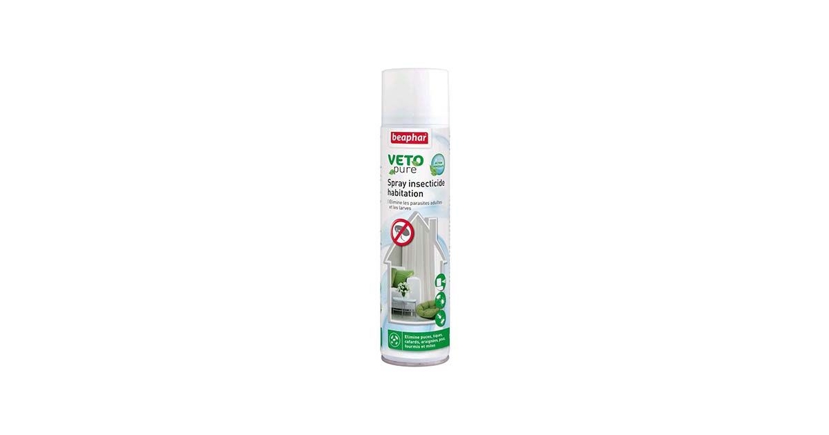 Produit anti-parasitaire chat & chien: Spray insecticide habitation VETO PURE