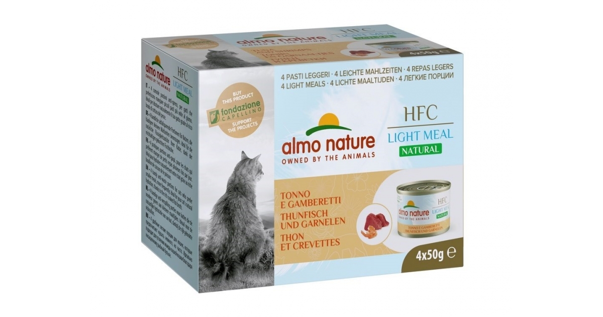Pâtée pour chat Almo Nature - HFC Natural light thon crevettes multipack 4x50g Almo Nature - 1