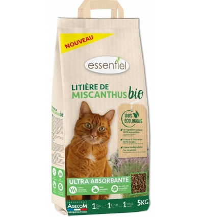 Litière pour chat Miscanthus Bio - Sac 5kg