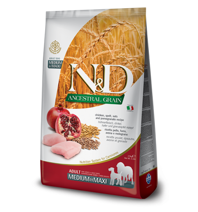 Croquettes pour chiens Farmina - N&D Ancestral Grain - Chien Adult Medium & Maxi - Poulet Grenade Farmina - 1