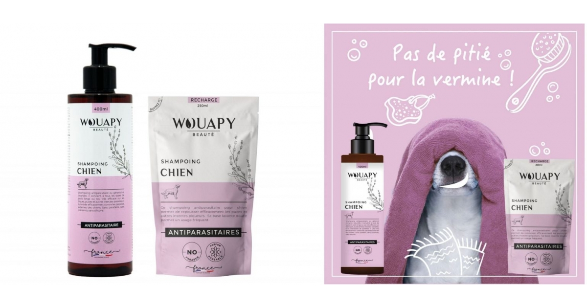 Shampoing chien (Antiparasitaire) Wouapy - 1