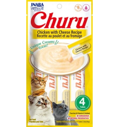 Friandises pour chats Churu - Friandise Liquide (Poulet Fromage) Inaba - 1