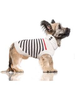 Pull pour chiens - Pull rayé MAËL  Milk & Pepper - 1