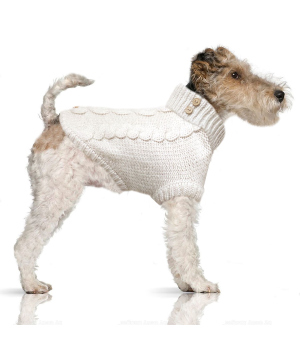 Pull pour chiens - Pull en torsade DONOVAN Milk & Pepper - 2