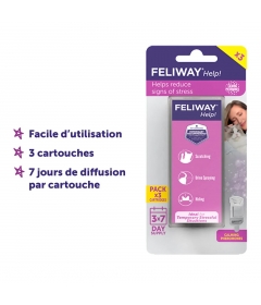 Diffuseur anti stress chat: Feliway help recharge (pack 3 cartouches) 2
