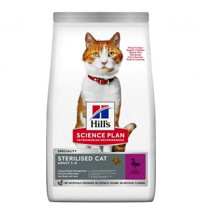 Croquettes pour chats - Hill's Science Plan - Science Plan Feline Young Adult Sterilised (Canard)
