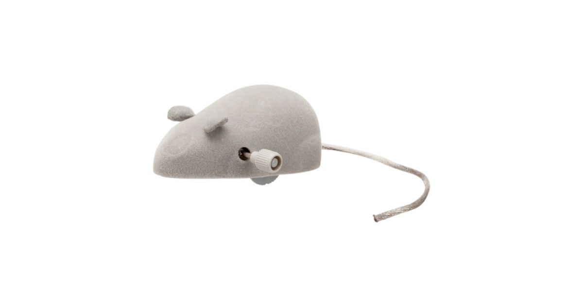 Souris à remonter en feutrine