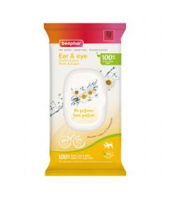 Accessoire d'hygiène pour chiens et chats - 30 Lingettes Oreilles et Yeux