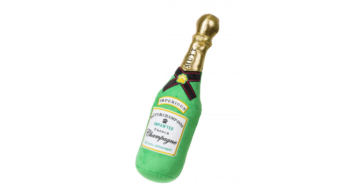 champagne dog toy